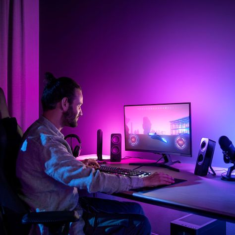 Tira Led Inteligente Hue Gradiente Rgb Monitor 24-27-5