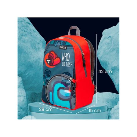 MOCHILA ORIGINAL INFANTIL AMONG US PREMIUM ROJO-3