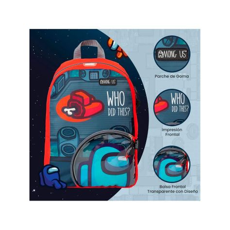 MOCHILA ORIGINAL INFANTIL AMONG US PREMIUM ROJO-4