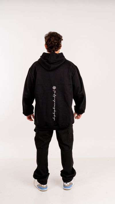 MDF® Polerón Negro "CURSIVE HIP HOP"-2