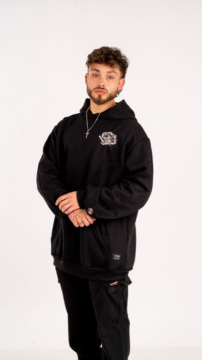 MDF® Polerón Negro "CURSIVE HIP HOP"-3
