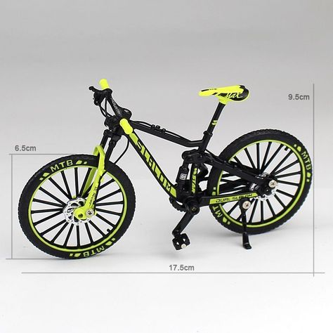 Bicicleta Escala Miniatura1.10 MTB Negro/Verde-1