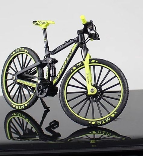Bicicleta Escala Miniatura1.10 MTB Negro/Verde-3