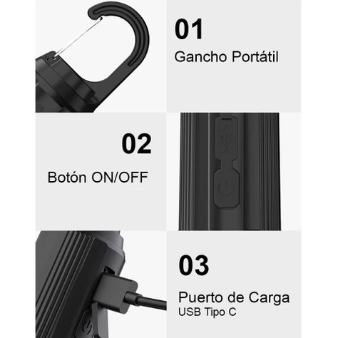 Lampara Portátil Tipo Ampolleta Led Camping Recargable-5