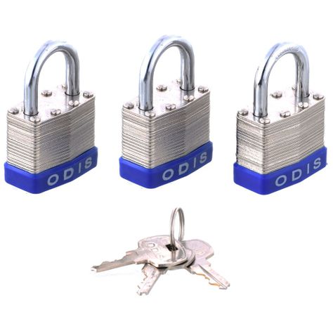 Pack 3 Candados Laminado Odis 50mm - Llaves Iguales-2