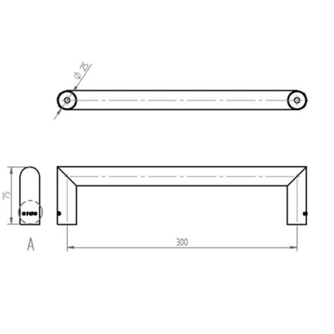 Tirador Odis tipo 9480 25x300mm - Plata-1