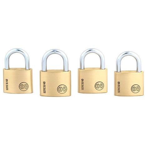 Pack 4 Candados Odis B40 40mm - Llaves Iguales-0