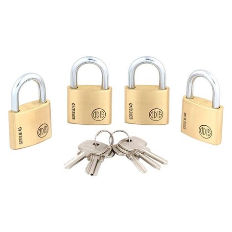 Pack 4 Candados Odis B40 40mm - Llaves Iguales-1