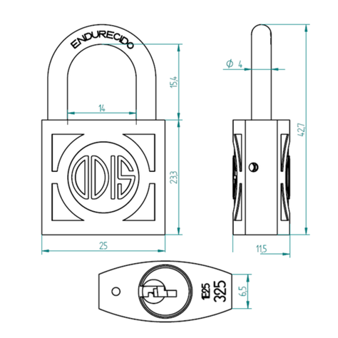 Candado Odis 325 25mm - Bronce Forjado-2