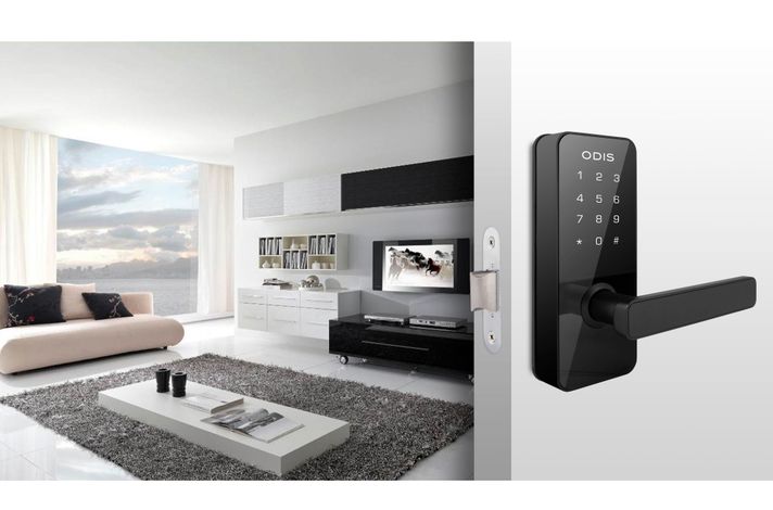 Cerradura Digital Odis 7700 Con Picaporte Manilla Reversible - Negro-2