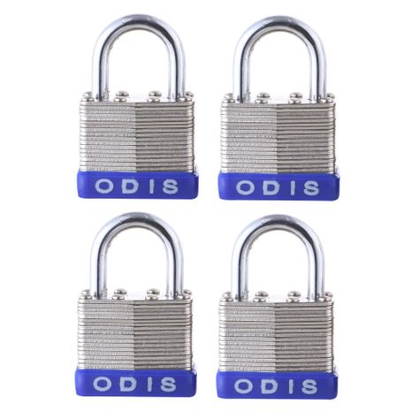 Pack 4 Candados Laminado Odis 40mm - Llaves Iguales-0