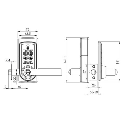 Cerradura Digital Odis con Manilla 6600 - Plata-2