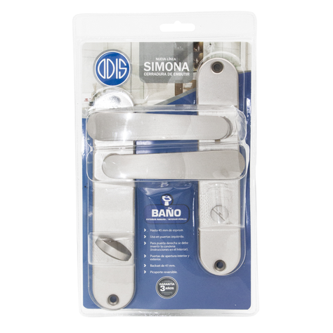 Cerradura Embutir Odis Simona 7040 Baño - Plata-2