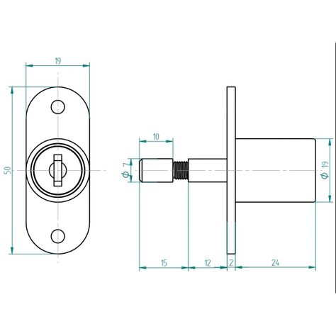 Cerradura Muebles Odis Corredera 2460-1924 Plata-3