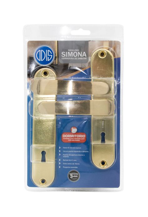 Cerradura Embutir Odis Simona 7040 Dormitorio - Bronce-3