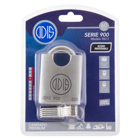 Candado Odis 960 60mm Hombros - Acero Inoxidable-7