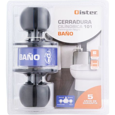 Cerradura Cilíndrica Oister 101 Baño - Negro-7