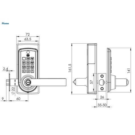 Cerradura Digital Odis con Manilla 6600 - Negro-2