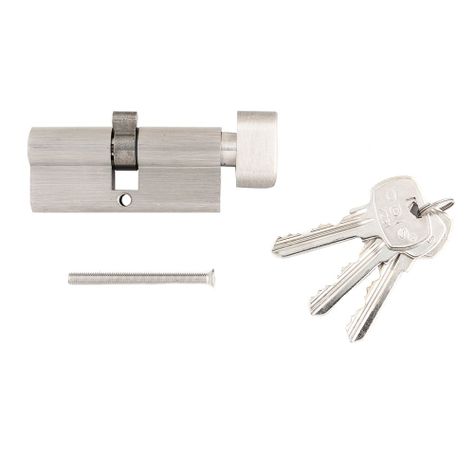 Cilindro Odis Llave-Seguro 70mm - Niquél Satinado-3