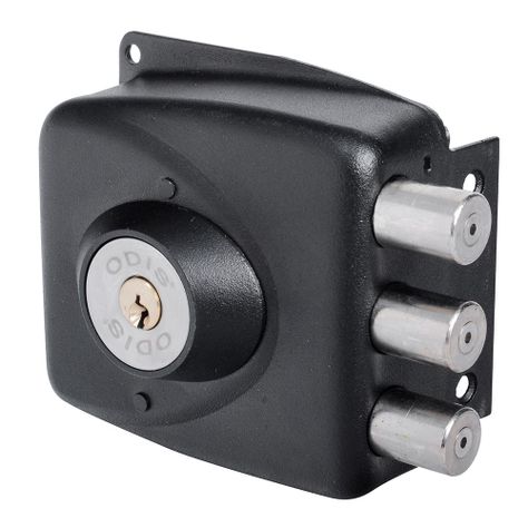 Cerradura Sobreponer Odis 751 3 Pitones Anti sierra - Negro-3