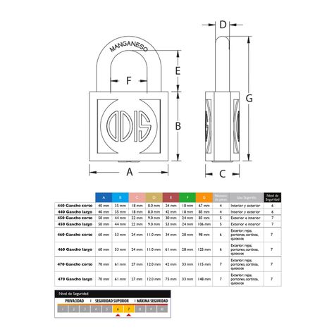 Candado Odis 460 60mm Gancho Largo-2