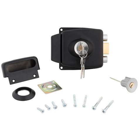 Cerradura Sobreponer Odis 771 Puertas Madera - Negro-2