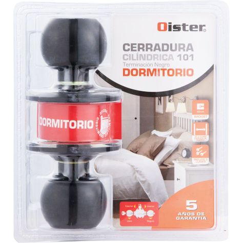 Cerradura Cilíndrica Oister 101 Dormitorio Negro-7