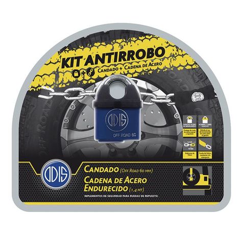 Pack Auto Rueda Odis Off Road Candado 60mm + Cadena 10mmx140cm-0