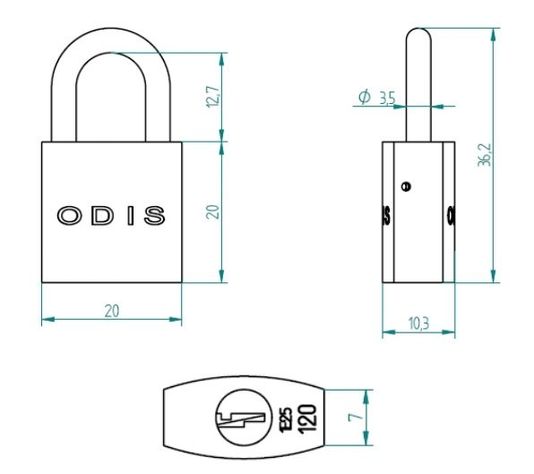 Candado Odis Pequeño 120 20mm-6