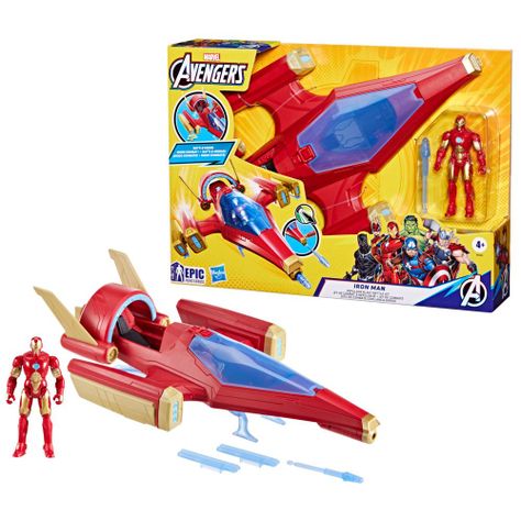 Figura de Acción Marvel Avengers Epic Hero Series Iron Man Jet de Combate-2