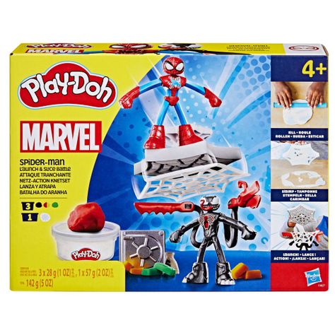 Masas y Plastilinas Play Doh Marvel Spider-Man Lanza y Atrapa-0