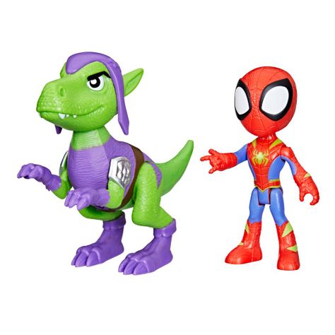 Figura de Acción Spidey & His Amazing Friends Dino-Webs Spidey y Goblin Raptor-0