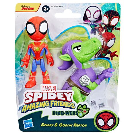 Figura de Acción Spidey & His Amazing Friends Dino-Webs Spidey y Goblin Raptor-1