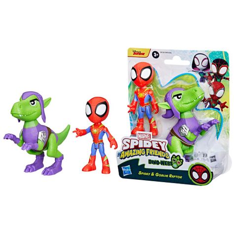 Figura de Acción Spidey & His Amazing Friends Dino-Webs Spidey y Goblin Raptor-2
