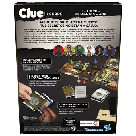 Juego de Mesa Hasbro Gaming Clue Escape El Hotel de Medianoche-3