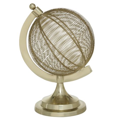 Escultura globo terraqueo dorado-0