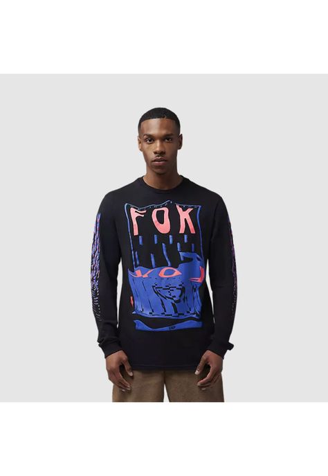Polera Lifestyle Emotion Blast Premium Manga Larga Negro Fox-2