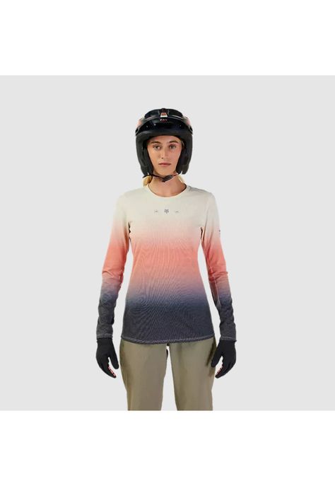 Polera Bicicleta Mujer Ranger Lunar Drirelease® Manga Larga Rosado Fox-4
