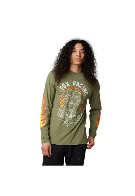 Polera Lifestyle Manga Larga Parkerboss Verde Fox-0