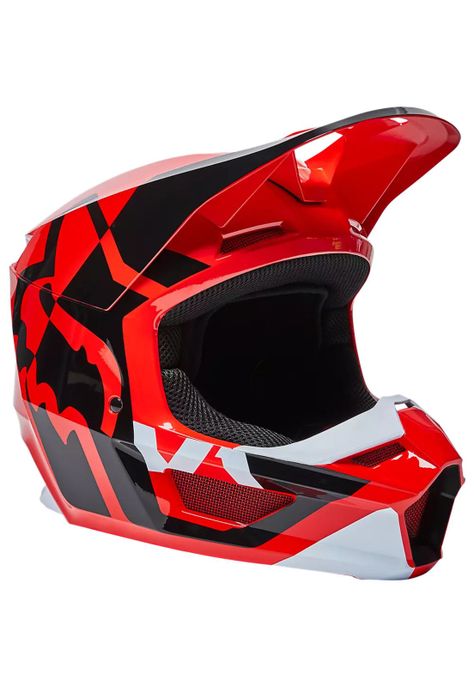 Casco Moto Niño V1 Lux Rojo Fox-0