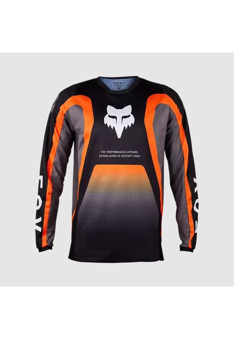 Polera Moto 180 Ballast Negro/Naranjo Fox-0