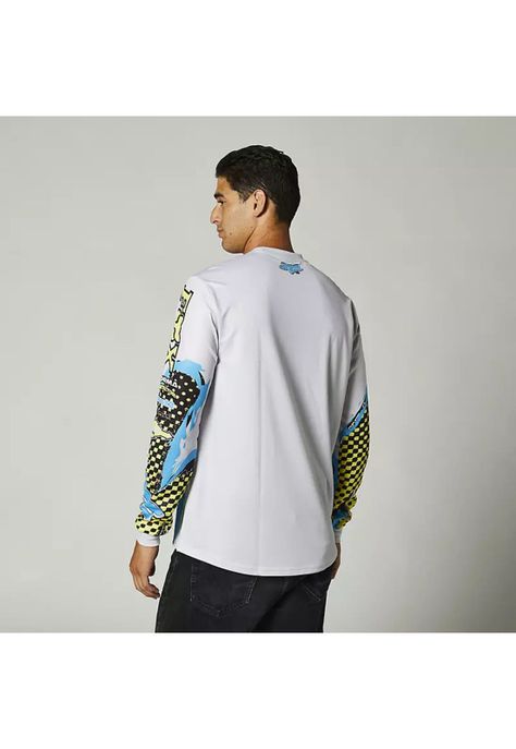 Polera Lifestyle Brushed Gris/Celeste/Amarillo Fox-1