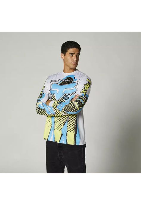 Polera Lifestyle Brushed Gris/Celeste/Amarillo Fox-3