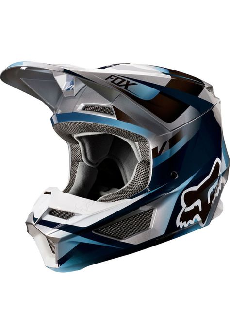 Visera Moto Niño Motif Azul/Gris Fox-2