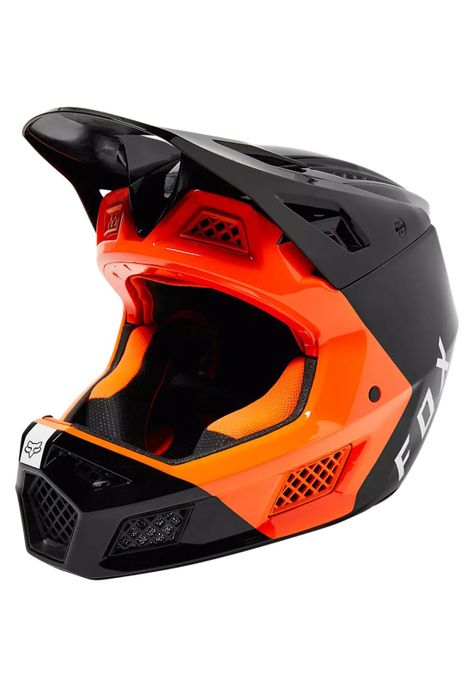 Casco Bicicleta Rampage Pro Carbon Mips™ Fuel Negro/Naranjo Fox-1
