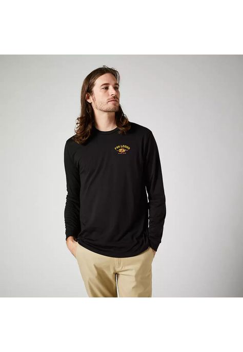 Polera Lifestyle Manga Larga At Bay Negro Fox-0