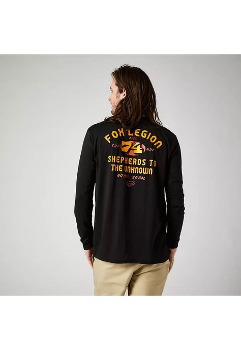 Polera Lifestyle Manga Larga At Bay Negro Fox-1