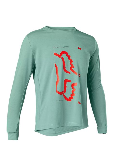 Polera Bicicleta Niño Ranger Drirelease® Manga Larga Celeste Fox-0
