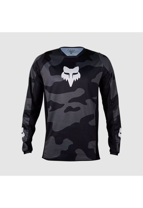 Polera Moto 180 Bnkr Camo Negro Fox-0