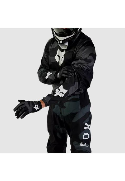 Polera Moto 180 Bnkr Camo Negro Fox-2